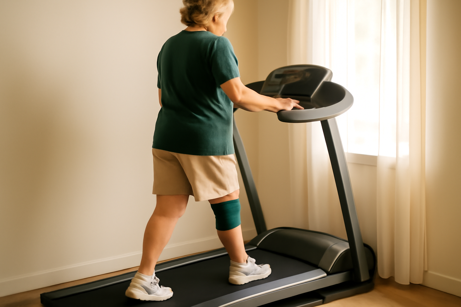 Ejercicio en cinta caminadora con prótesis de rodilla